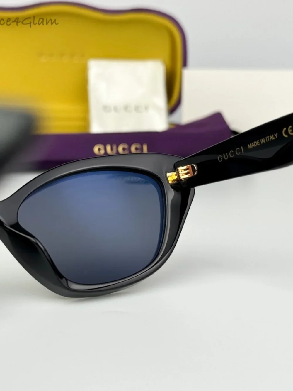Gucci Women Sunglasses Black Grey Cat Eye GG1638S 001 NEW AUTHENTIC - Picture 7 of 13